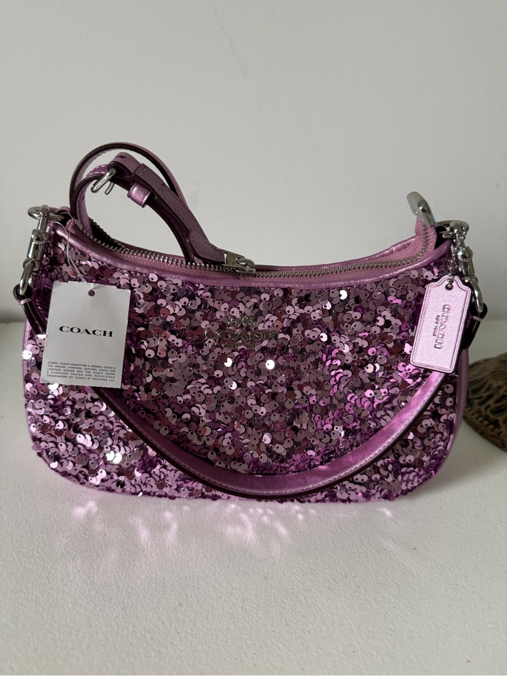 COACH Pink Sequin Shoulder Bag